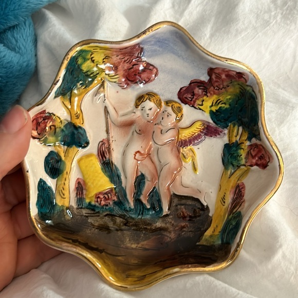 Vintage Capodimonte Italy Porcelain Cupid Trinket Dishes - Picture 7 of 17